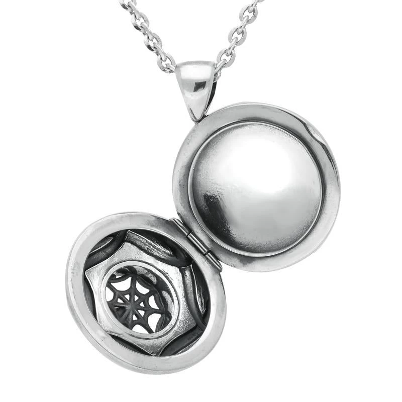 Sterling Silver Spider Web Skull Locket 2 Sterling Silver Spider Web Skull Locket - Image 2