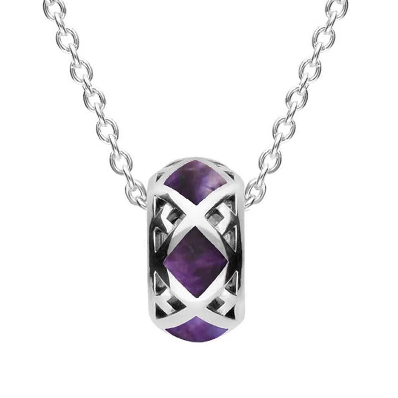 Sterling Silver Blue John Curved Crossover Two Piece Set 2 Sterling Silver Blue John Curved Crossover Two Piece Set - Image 2