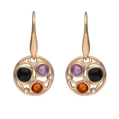 Rose Gold Plated Sterling Silver Whitby Jet Amethyst Amber Open Circle Two Piece Set -Boutique Fashion Accessories Store 00178183RoseGoldWhitbyJetAmethystAmberBubbleDropEarrings E2529 7cd0c52a ceea 4d84 916e e5ea7c8b5964