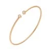 18ct Rose Gold 0.10ct Diamond Two Stone Cuff Bangle