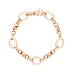 18ct Rose Gold Double Link Handmade Bracelet