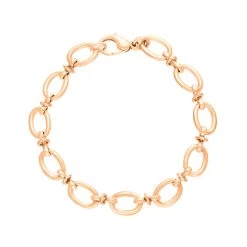 18ct Rose Gold Oval Link Handmade Bracelet