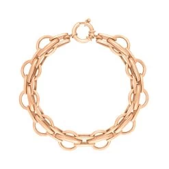 18ct Rose Gold Round Link Handmade Bracelet