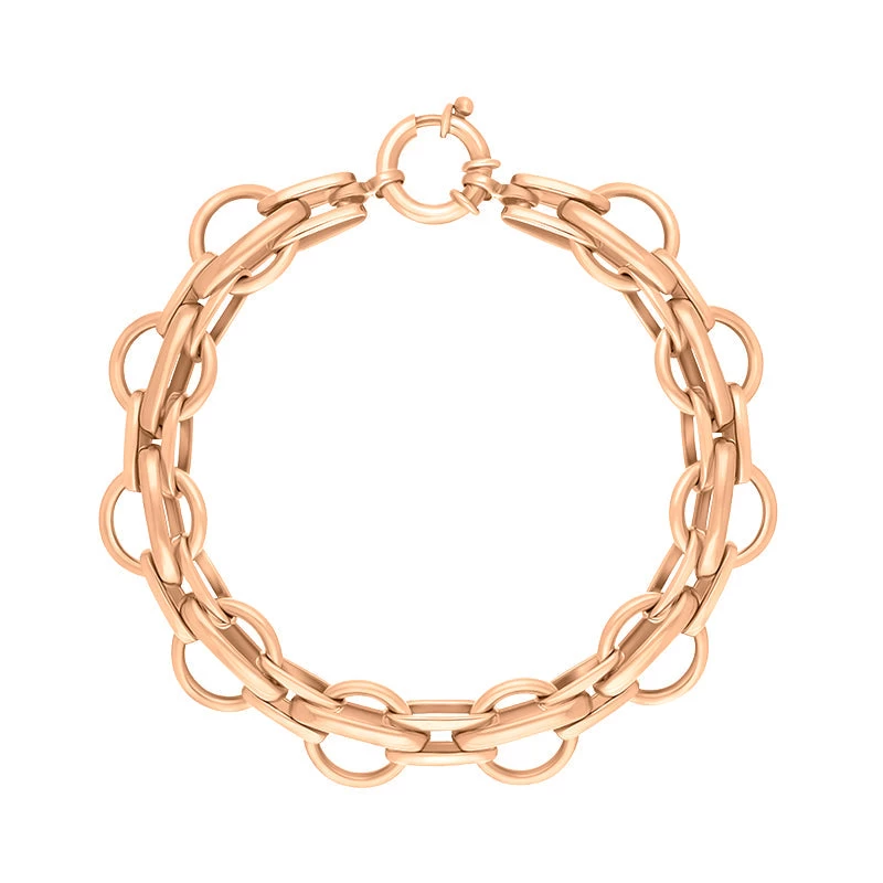 18ct Rose Gold Round Link Handmade Bracelet 1 18ct Rose Gold Round Link Handmade Bracelet