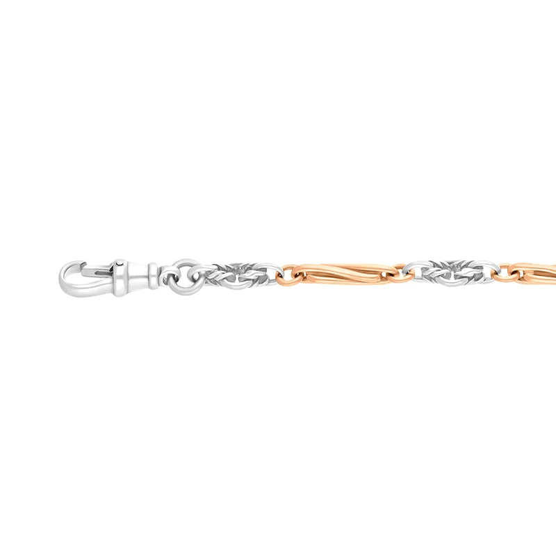18ct Rose Gold Sterling Silver Twist Byzantine Handmade Bracelet 2 18ct Rose Gold Sterling Silver Twist Byzantine Handmade Bracelet - Image 2