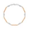 18ct Rose Gold Sterling Silver Twist Byzantine Handmade Bracelet