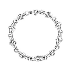 18ct White Gold Multi Link Cable Chain Bracelet