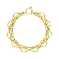 18ct Yellow Gold Round Link Handmade Bracelet