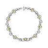 18ct Yellow Gold Sterling Silver Multi Link Cable Chain Bracelet