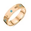 18ct Rose Gold Turquoise Queen's Jubilee Hallmark Princess Cut 5mm Ring