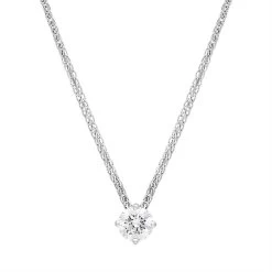 18ct White Gold 0.40ct Diamond Round Brilliant Cut Solitaire Slider Pendant