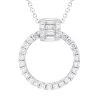 18ct White Gold 0.47ct Diamond Circle Pendant Necklace