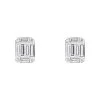 18ct White Gold 0.62ct Diamond Emerald Brilliant Cut Cluster Stud Earrings