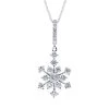 18ct White Gold 0.64ct Diamond Snowflake Necklace