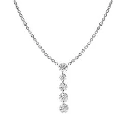18ct White Gold 0.87ct Diamond Cascading Necklace