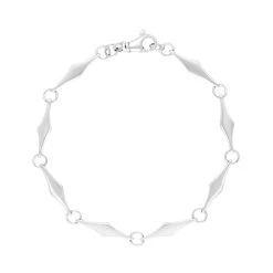 18ct White Gold Rhombus Handmade Bracelet
