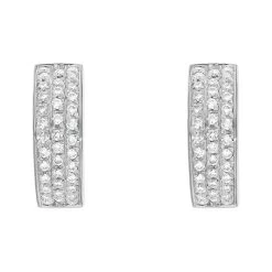 18ct White Gold Diamond Hoop Earrings D