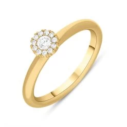 18ct Yellow Gold 0.15ct Diamond Round Cluster Ring