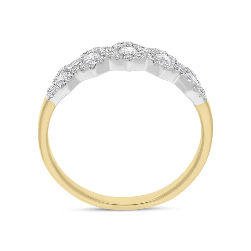 18ct Yellow Gold 0.43ct Diamond Half Eternity Cluster Ring 3 18ct Yellow Gold 0.43ct Diamond Half Eternity Cluster Ring - Image 3