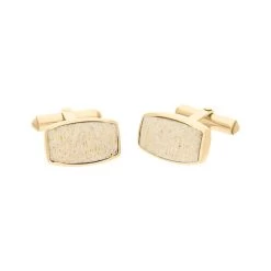 18ct Yellow Gold Coquina Barrel Cufflinks