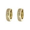 18ct Yellow Gold 0.07ct Diamond Brilliant Cut Satin Hoop Earrings