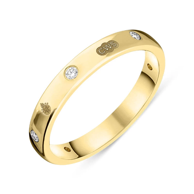 18ct Yellow Gold 0.18ctiamond Queen's Jubilee Hallmark 6mm Ring 1 18ct Yellow Gold 0.18ctiamond Queen's Jubilee Hallmark 6mm Ring