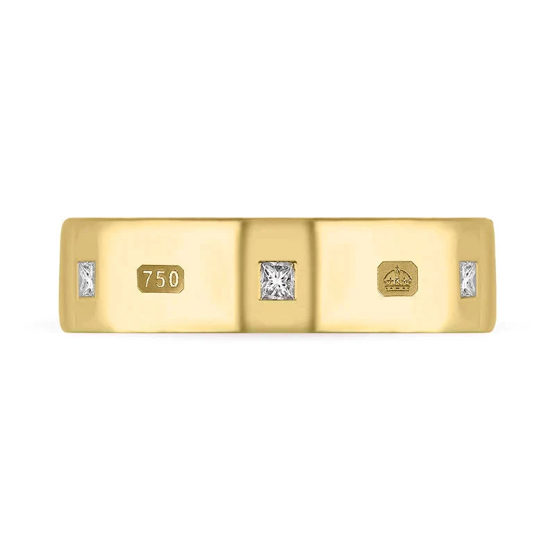 18ct Yellow Gold 0.36ctiamond Queen's Jubilee Hallmark Princess Cut 6mm Ring D 2 18ct Yellow Gold 0.36ctiamond Queen's Jubilee Hallmark Princess Cut 6mm Ring D - Image 2
