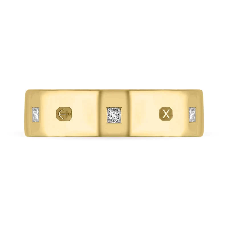 18ct Yellow Gold 0.36ctiamond Queen's Jubilee Hallmark Princess Cut 6mm Ring D 3 18ct Yellow Gold 0.36ctiamond Queen's Jubilee Hallmark Princess Cut 6mm Ring D - Image 3