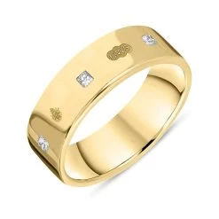 18ct Yellow Gold 0.36ctiamond Queen's Jubilee Hallmark Princess Cut 6mm Ring D