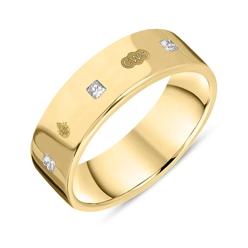 18ct Yellow Gold 0.36ctiamond Queen's Jubilee Hallmark Princess Cut 6mm Ring D 1 18ct Yellow Gold 0.36ctiamond Queen's Jubilee Hallmark Princess Cut 6mm Ring D
