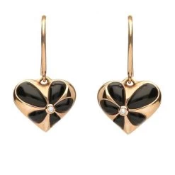 18ct Rose Gold Whitby Jet Diamond Large Flower Heart Two Piece Set -Boutique Fashion Accessories Store 18ctRoseGoldWhitbyJetDiamondFlowerHeartTwoPieceSetE2051 76136946 ce21 4c56 95af 11014a001e87