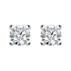 18ct White Gold 0.20ct Diamond Solitaire Brilliant Cut Stud Earrings