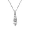 18ct White Gold Diamond Graduated Drop Necklace