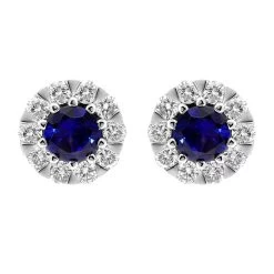 18ct White Gold Sapphire Diamond Two Piece Gift Set -Boutique Fashion Accessories Store 18ctWhiteGoldSapphireDiamondTwoPieceGiftSet S148earrings