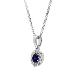 18ct White Gold Sapphire Diamond Two Piece Gift Set -Boutique Fashion Accessories Store 18ctWhiteGoldSapphireDiamondTwoPieceGiftSet S148pendantside