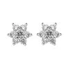 18ct White And Yellow Gold Diamond Cluster Stud Earrings