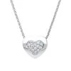 18ct White Gold 0.12ct Diamond Heart Necklace