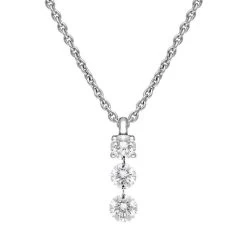 18ct White Gold 0.47ct Diamond Graduated Drop Necklace
