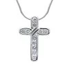 18ct White Gold Diamond Brilliant Cut Cross Necklace D
