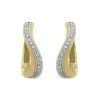 18ct Yellow Gold 0.18ct Diamond Curved Hoop Earrings