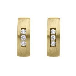 18ct Yellow Gold Diamond Brilliant Cut Hoop Earrings