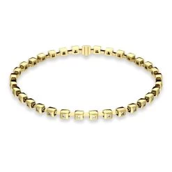18ct Yellow Gold Diamond Small Square Bracelet D