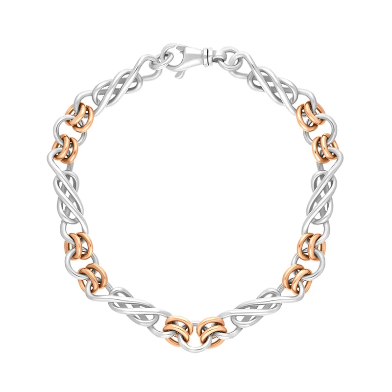 9ct Rose Gold Sterling Silver Celtic Twist Handmade Bracelet 1 9ct Rose Gold Sterling Silver Celtic Twist Handmade Bracelet