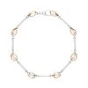 9ct Rose Gold Sterling Silver Handmade Baton Link Bracelet