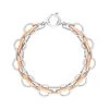 9ct Rose Gold Sterling Silver Round Link Handmade Bracelet