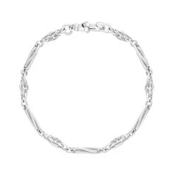 9ct White Gold Twist Byzantine Handmade Bracelet