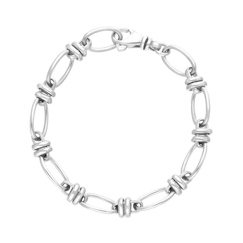 9ct White Gold Handmade Cable Chain Bracelet 1 9ct White Gold Handmade Cable Chain Bracelet