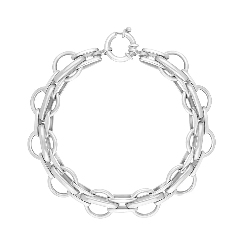 9ct White Gold Round Link Handmade Bracelet 1 9ct White Gold Round Link Handmade Bracelet