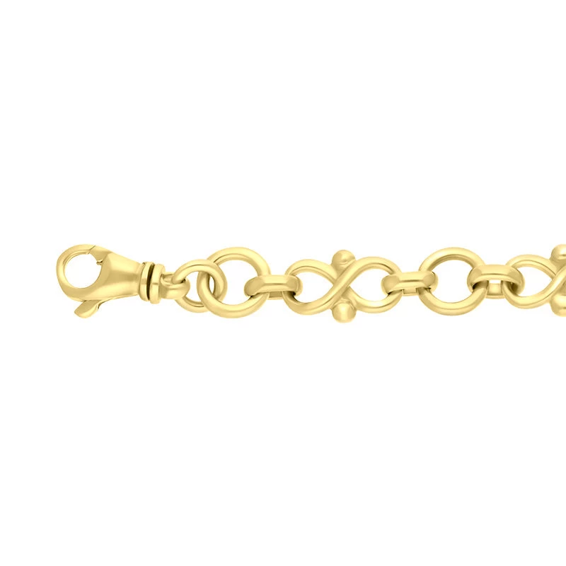 9ct Yellow Gold Infinity Link Handmade Bracelet 2 9ct Yellow Gold Infinity Link Handmade Bracelet - Image 2