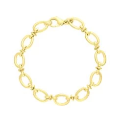 9ct Yellow Gold Oval Link Handmade Bracelet